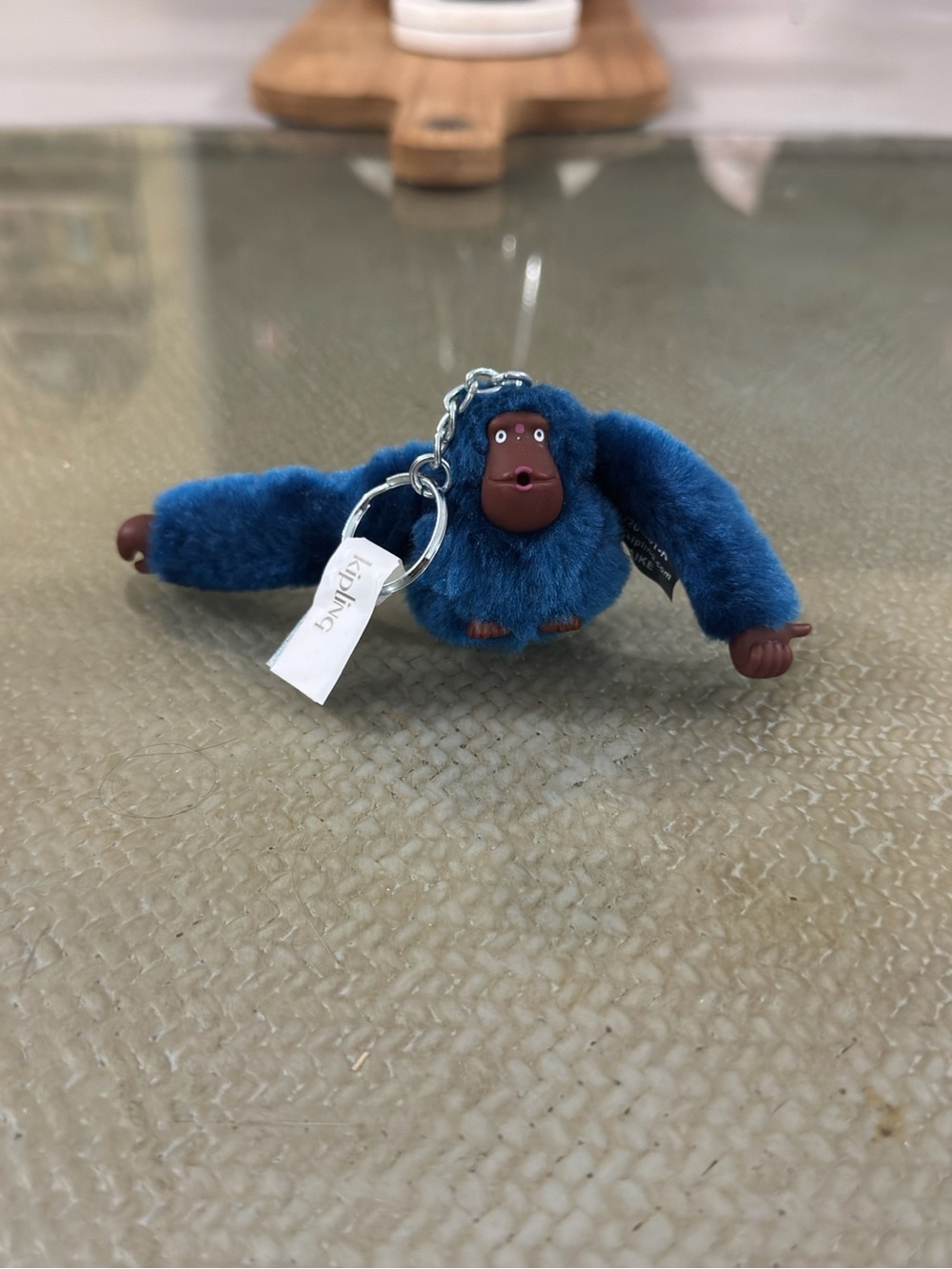 Kipling Teal Plush Monkey Key Charm